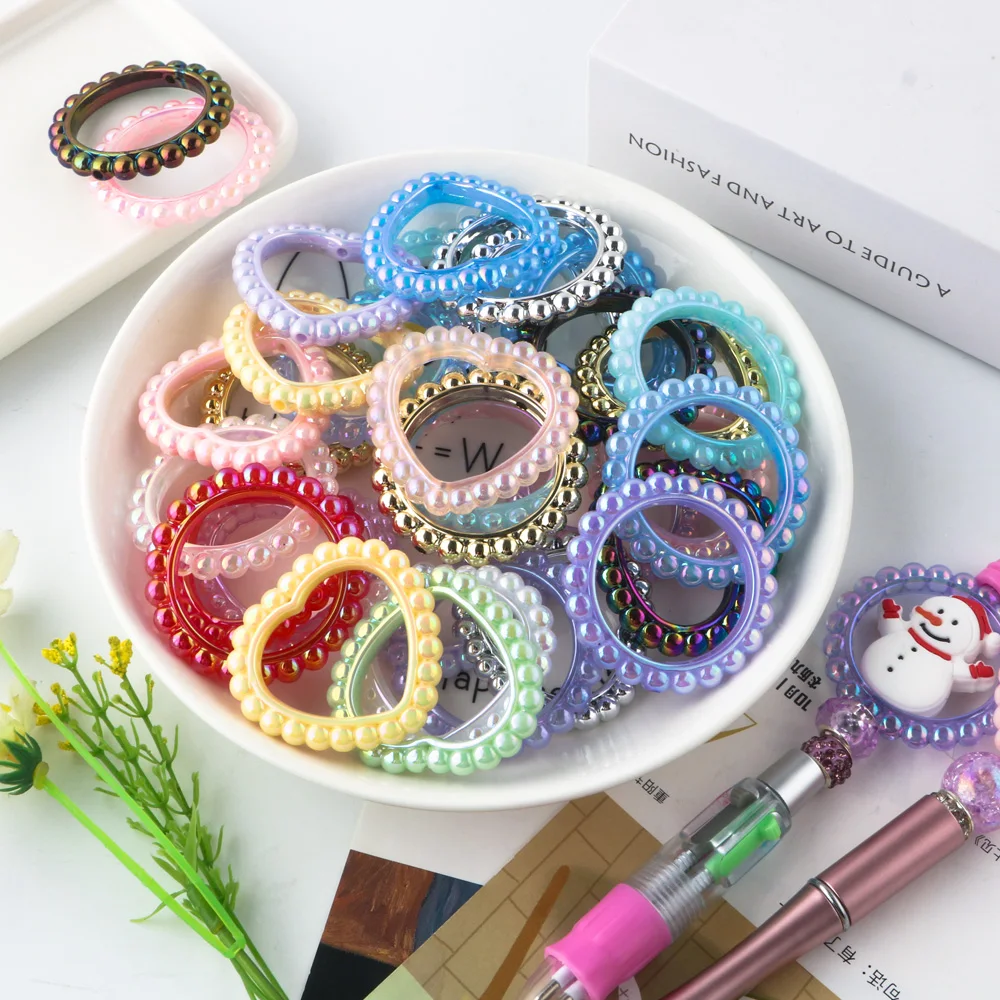 10/20 шт., акриловые круглые бусины в форме сердца 10/20 шт., акриловые круглые бусины в форме сердца