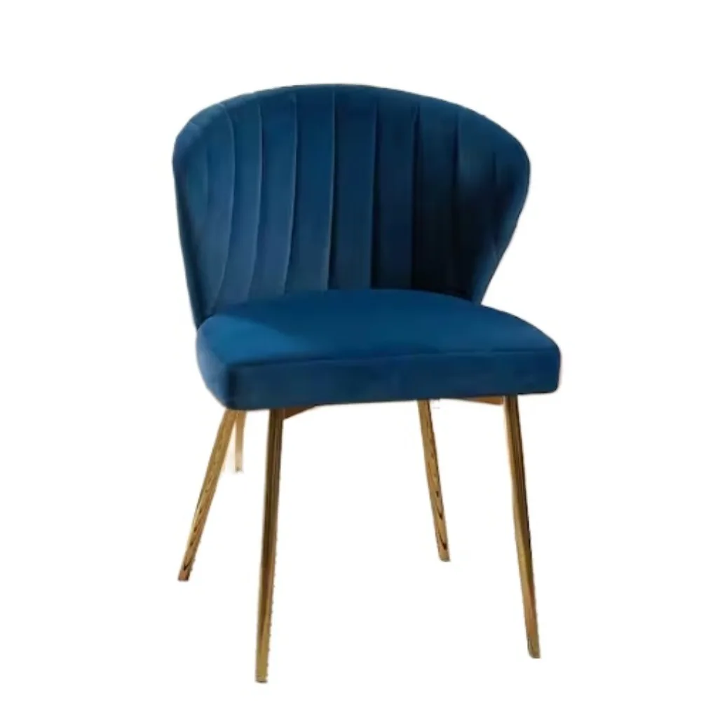 

Dining Chairs, Orange, Modern Small Armless Accent Chair with Gold Metal Legs, Elegant Tufted Back Vanity Chair for Bedroom