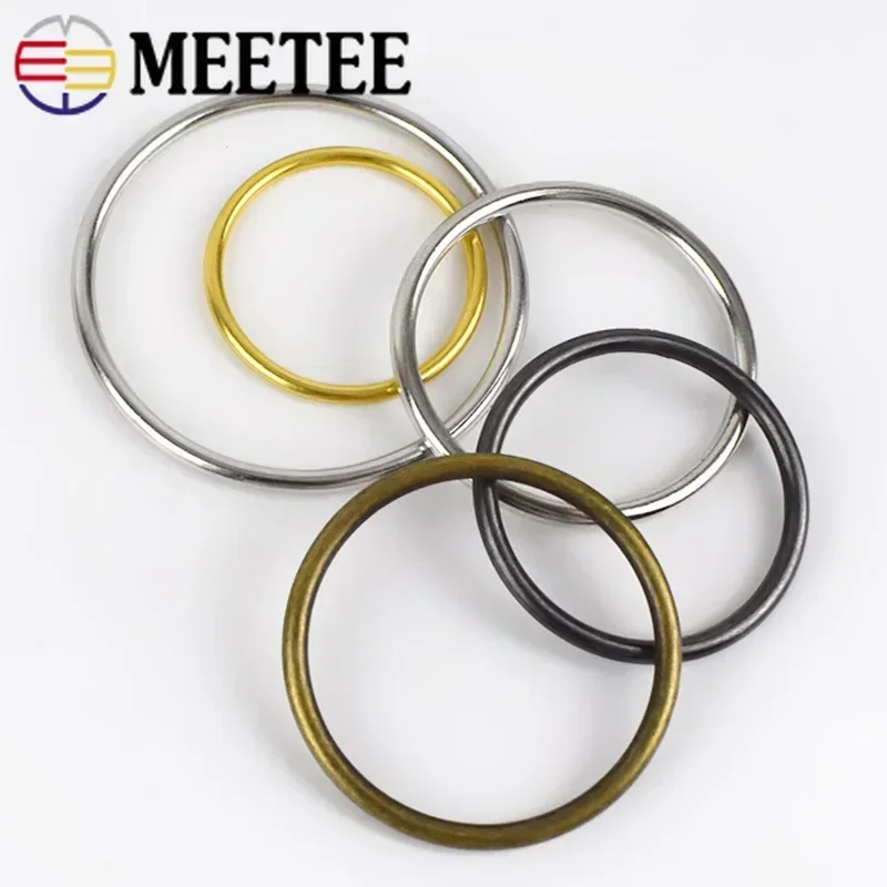 10Pcs 20-50mm O Ring Metal Round Circle Buckle Clothing Shoes Hook Bag Strap Rings Clasp Handbag Decoration Buckles Accessories