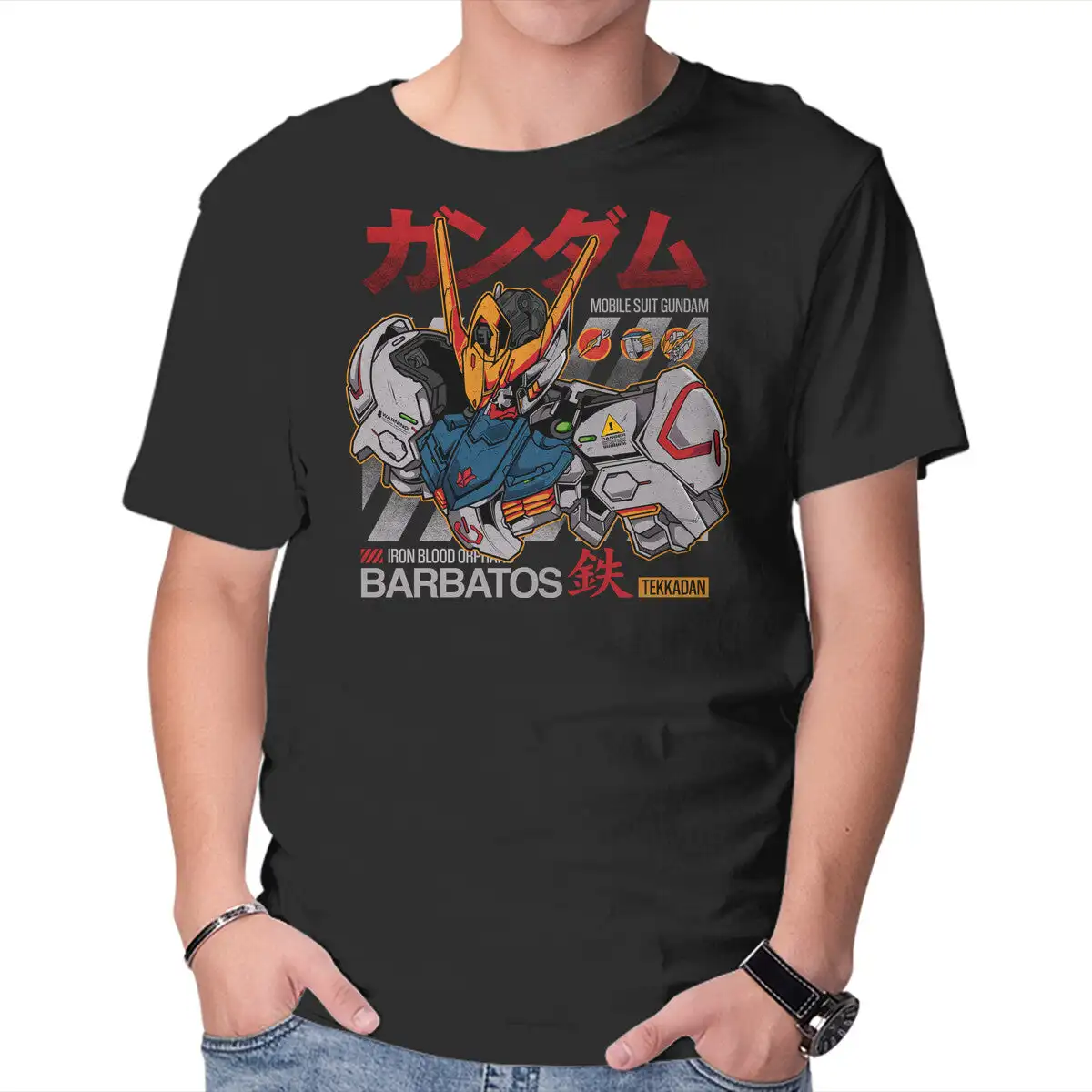 Tekkadan Army Anime Graphic T-shirts for Men Clothing Women Short Sleeve Tees Vintage High Quality 100%Cotton