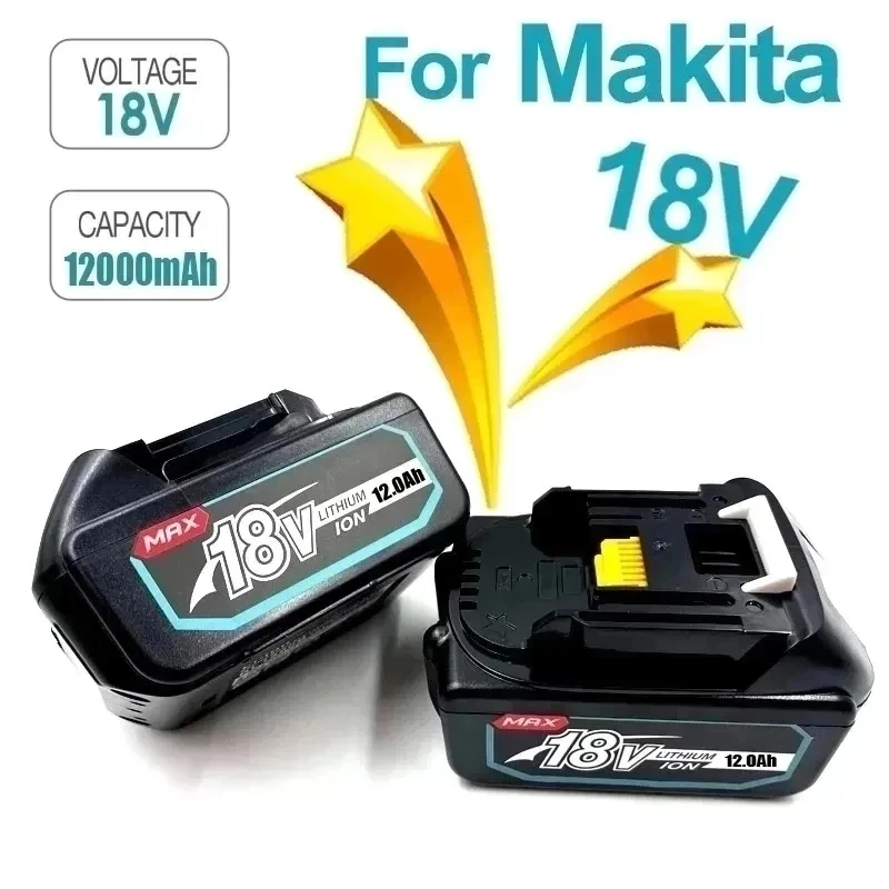 Original Makita 18V 12000mAh 12.0Ah Rechargeable Power Tools Battery With LED 18650 Li-ion Replacement LXT BL1860B BL1860 BL1850