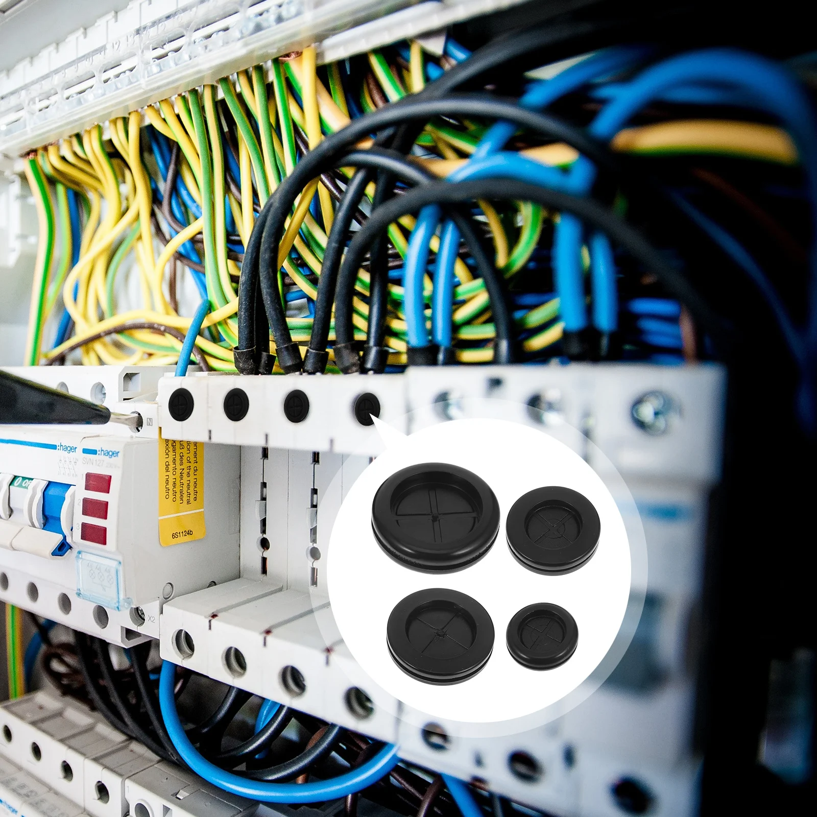 

8Pcs Rubber Grommet Double Sided Firewall Hole Plug Cable Protector for Automotive Electrical Wiring Protection Gasket Kit