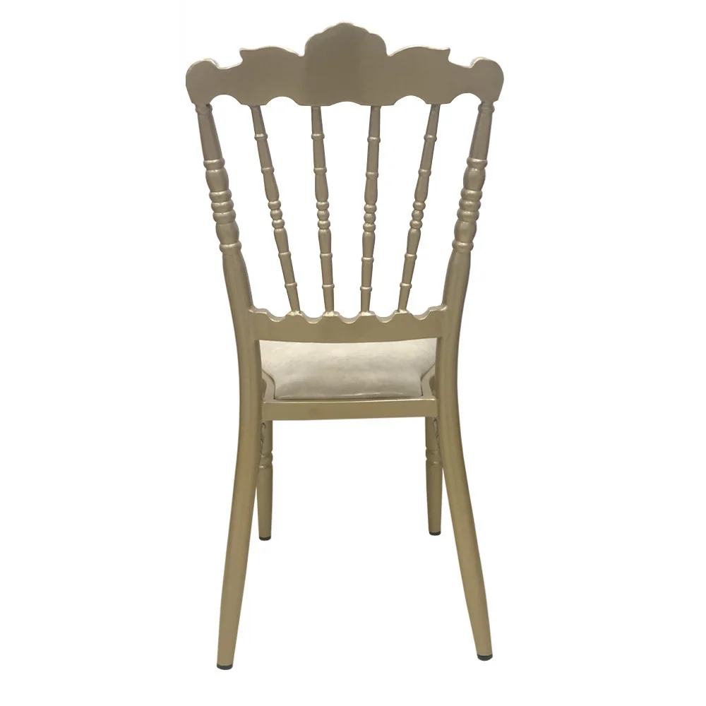 Fixed Seat Package Napoleon Chair Wedding Soft Package Bamboo Chair Aluminum Crown Dining Chair