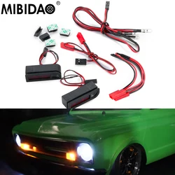 MIBIDAO przedni reflektor LED tylne światło do 1/10 Drag Slash 1967 Chevrolet C10 gąsienica RC części do ulepszenia samochodów