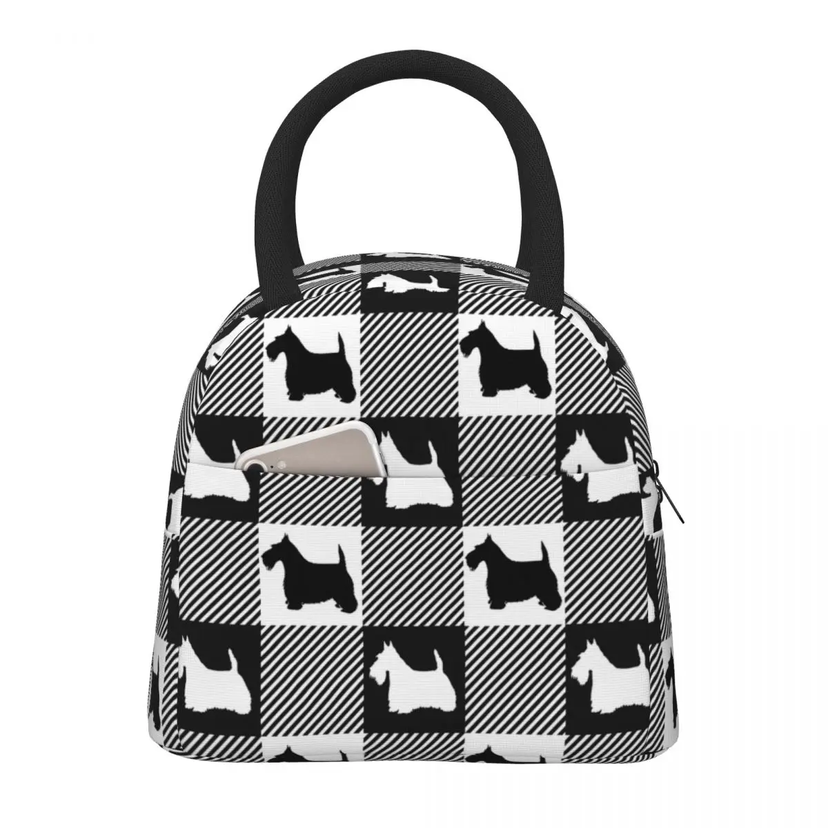 Cartoon Westie Printing Portable Lunch Bags For Women Thermal Insulated Tote Picnic Food Cooler Bag Pouch Lunch Storage Case