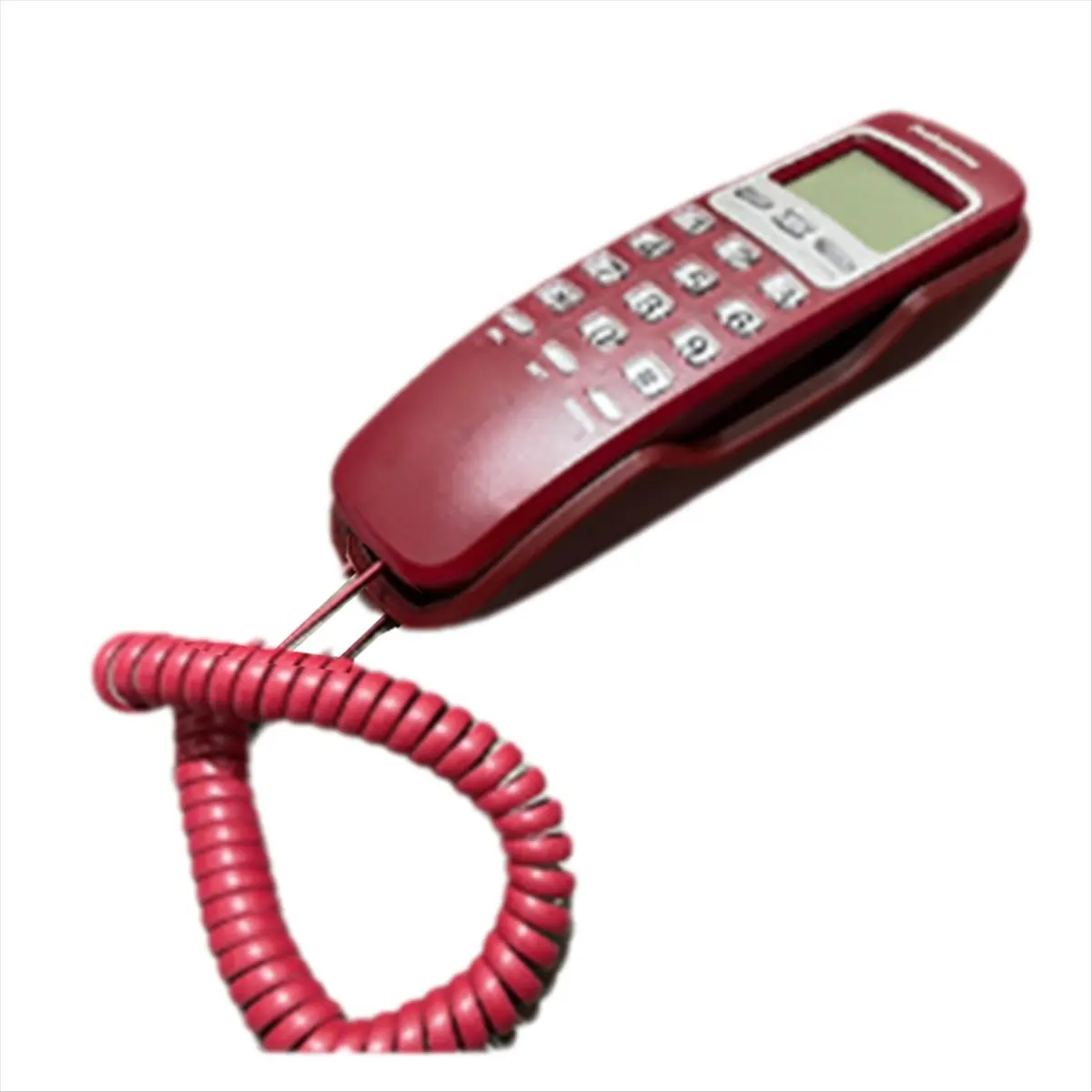 N86R Wall Mounted Corded Telephone, Caller ID Display, Wired Landline Phone for Home, Hotel, Red