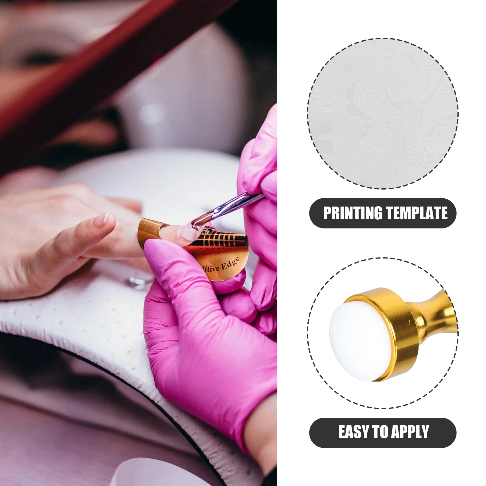 

1 комплект, штамп для дизайна ногтей, креативная силиконовая головка, инструмент для печати маникюра, DIY штамп для дизайна ногтей, портативный для домашнего салона