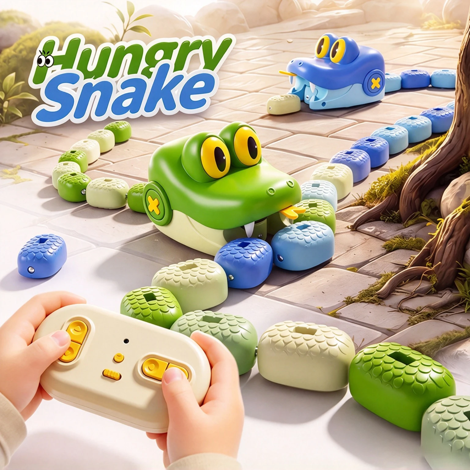 RC Magnetic Eating Snake Remote Control Car 2 Players Battle Interactive Car Animal Greedy Bean Game Educational Birthday Gift