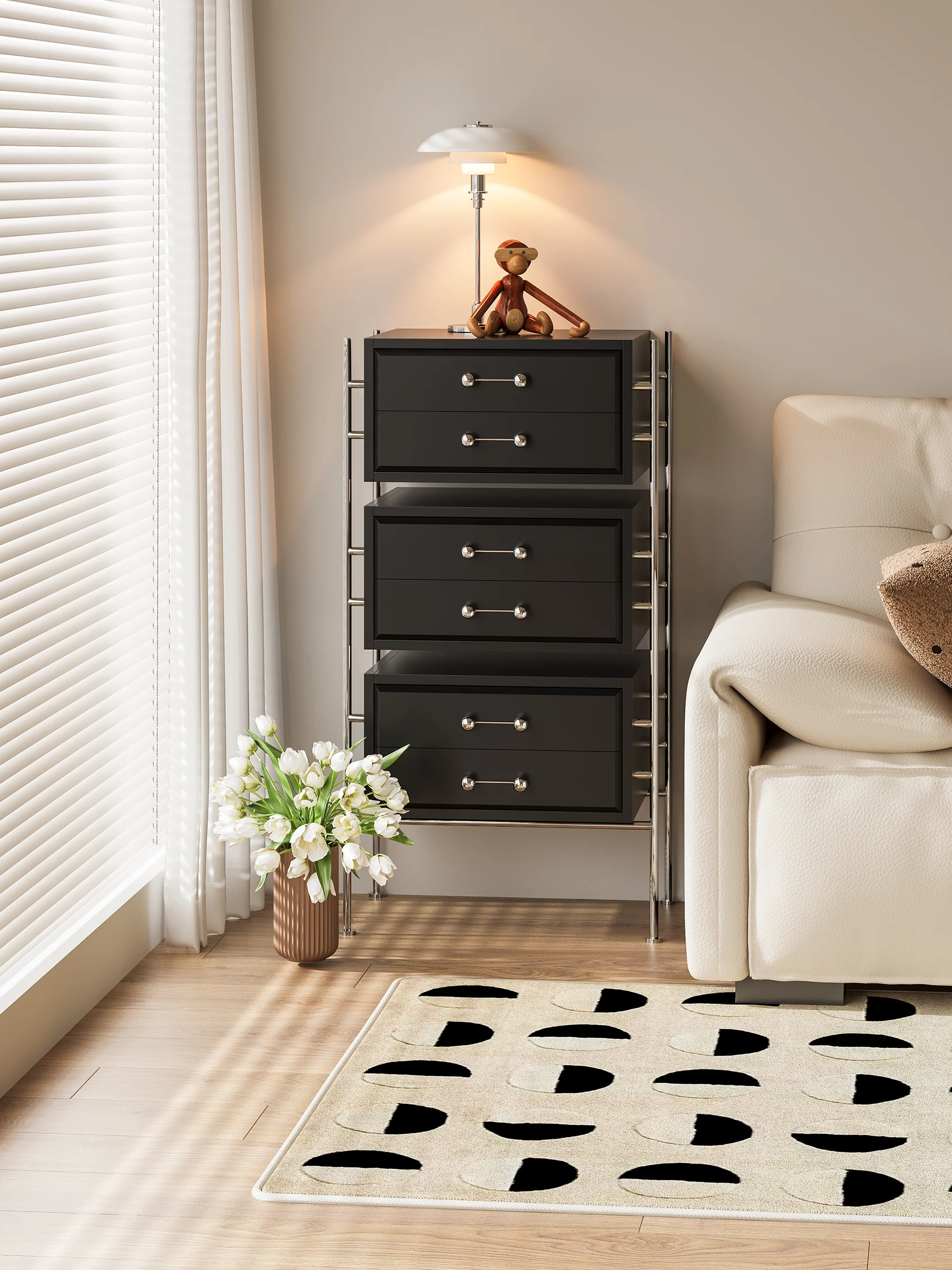 

Simple metal design, exquisite wall side cabinet, storage cabinet, metal cabinet, modern solid wood cabinet