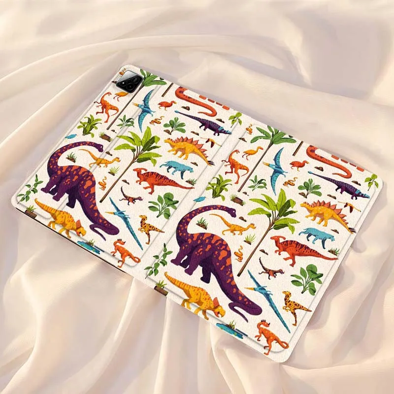 

Cartoon Dinosaur Seamless Pattern Tablet Case For Xiaomi Redmi Mi Pad 4 5 6 7 8 K SE Mini Pro Plus Max 10.1 11.2 inch
