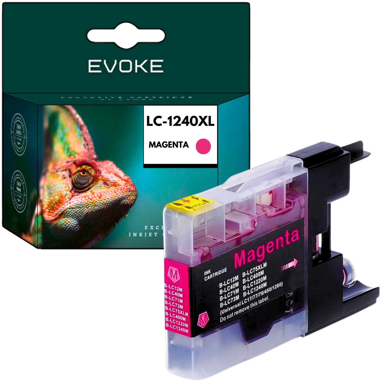 Evoke Compatibele Inkt voor Brother Lc-1240 Lc1240 Lc1240M Magenta 10 ml 180 Pagina's Dcp-J525W J725Dw J925Dw; Mfc-J430W J625Dw J825Dw J835Dw J5910Dw J6510Dw J6710Dw J6910Dw