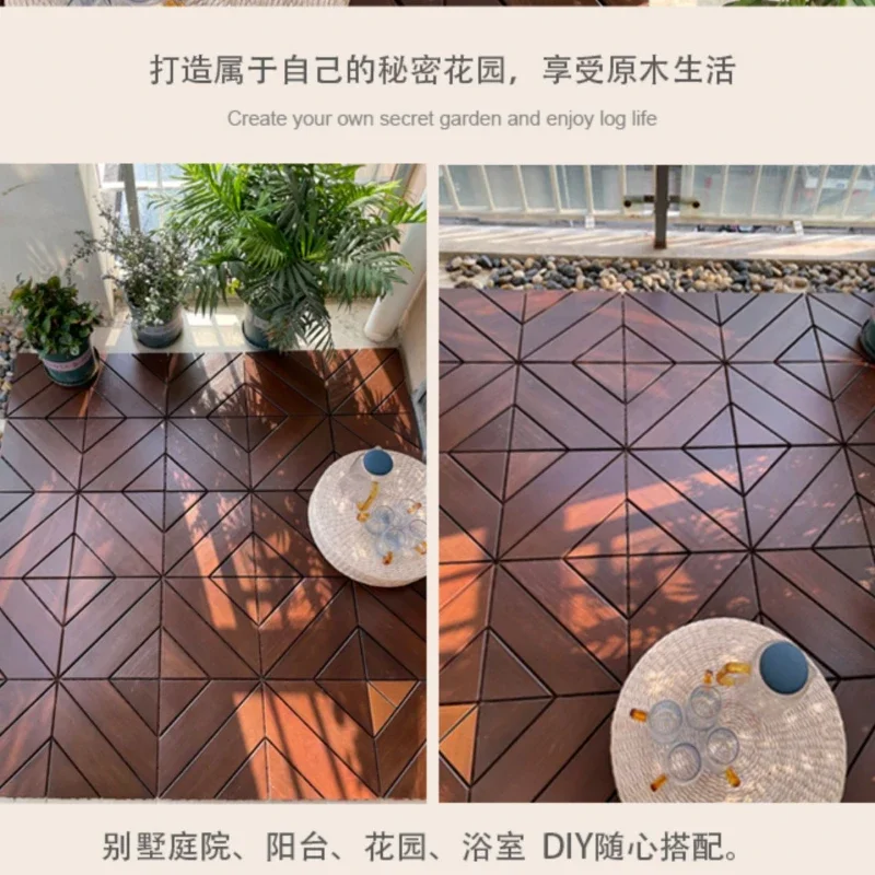 Anti-corrosive wood outdoor balcony floor self-laying transformation splicing courtyard brick terrace floor outdoor fish b