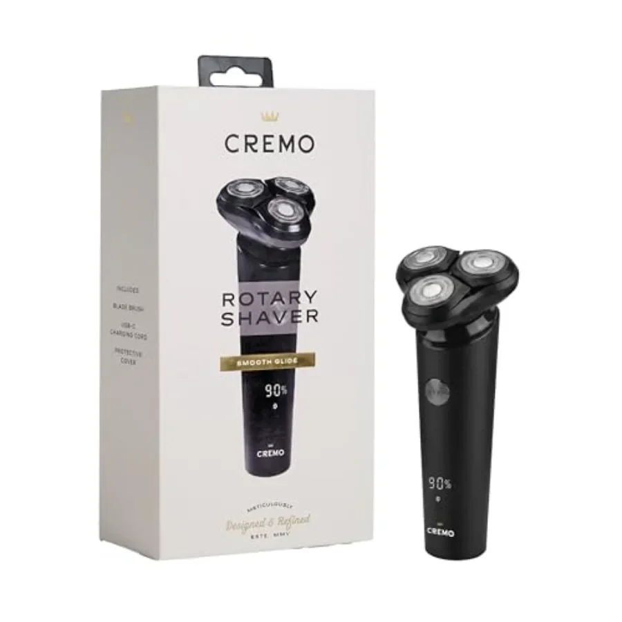 

Cremo Rotary Shaver for Men, Cordless Foil Shaver with Multi-Foil Floating Head, Rechargeable Electric Razor with 2-Speeds, IPX