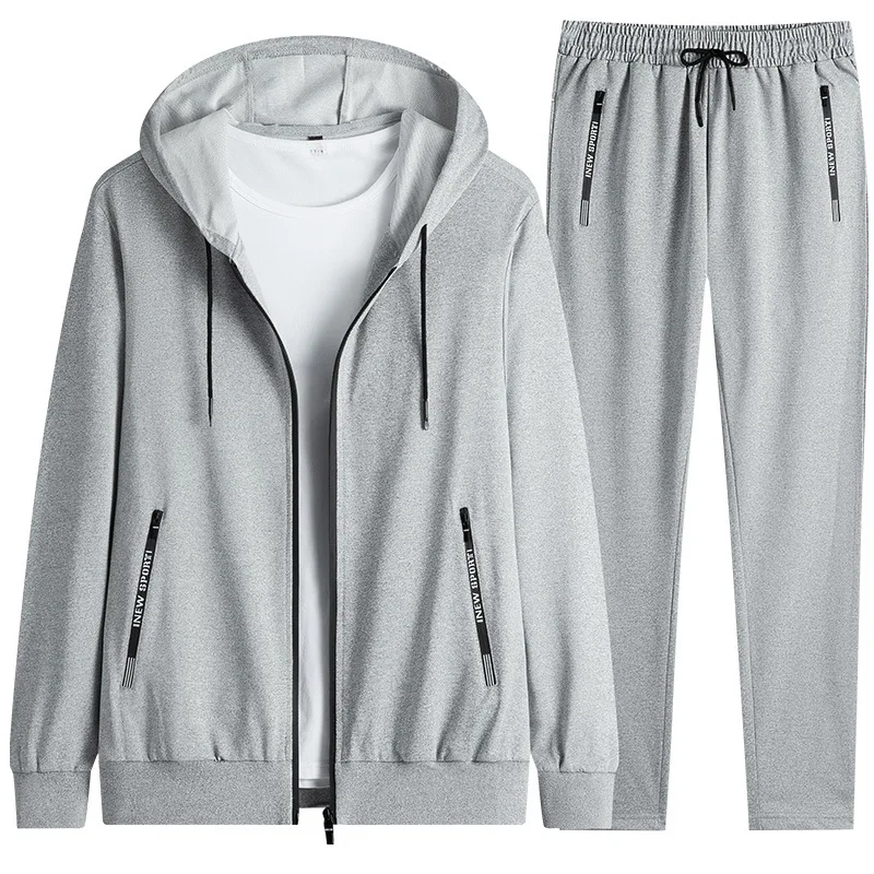 2026 Spring Sportswear Men Zipper Jacket+Pants Two Piece Set Fashionable Breathable High Quality Running Clothes Gym Wear