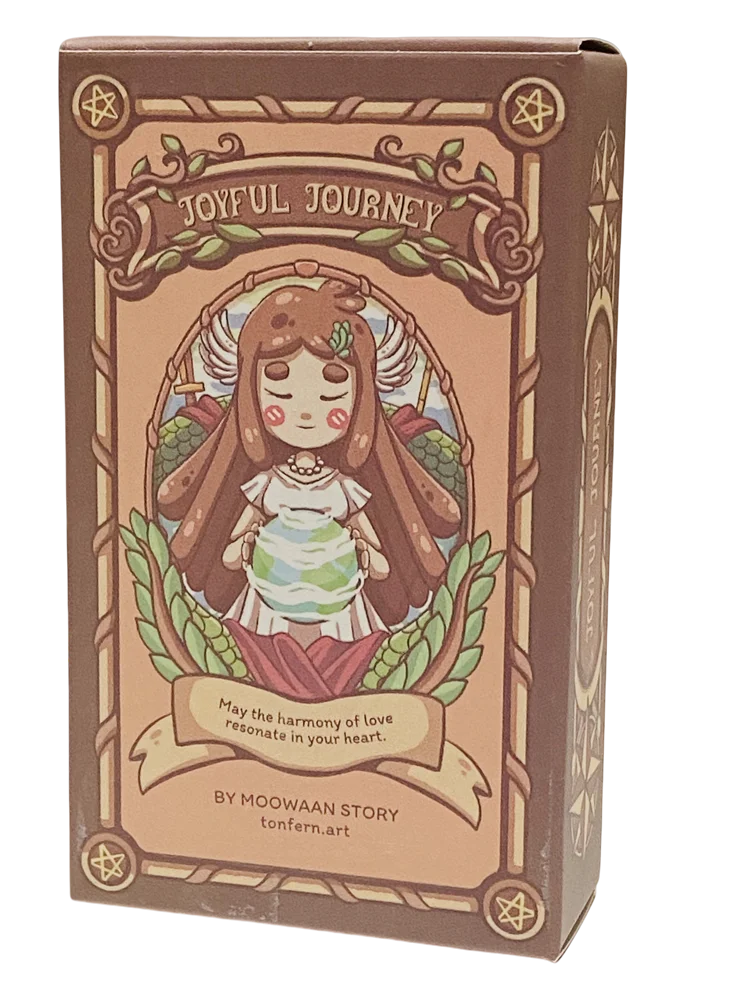 즐거운 여행 타로 카드 79pcs 만화 귀여운 대기 타로 데크 그림 밝기 사랑과 따뜻함을 포용하십시오