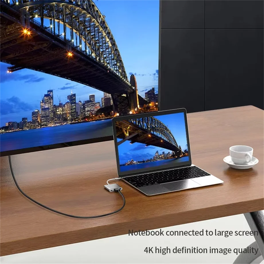 3 in 1 USB 허브 USB C to HDMI 호환 분배기 허브 Type-c to HDMI 호환 USB 3.0 도킹 스테이션 (맥북 에어 컨버터용)