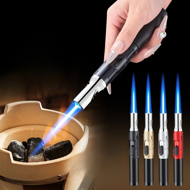New High Temperature and High Power Spray Gun Lighter Metal Windproof Flame Spray Cigar Outdoor Butane Inflatable Torch Lighter - Image 2