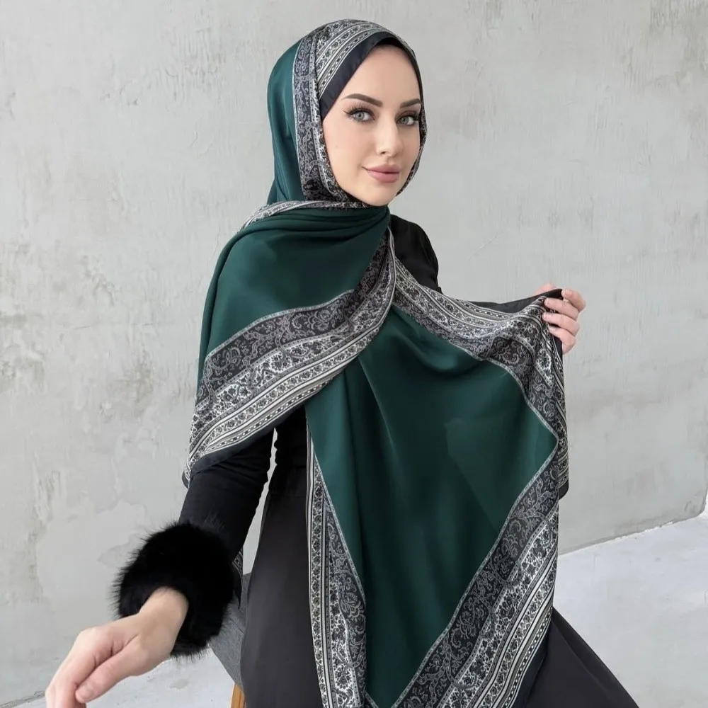 Lenço de estilo étnico de chiffon macio lenço de cabeça de impressão longa 70 * 170 cm turbante islâmico fino feminino