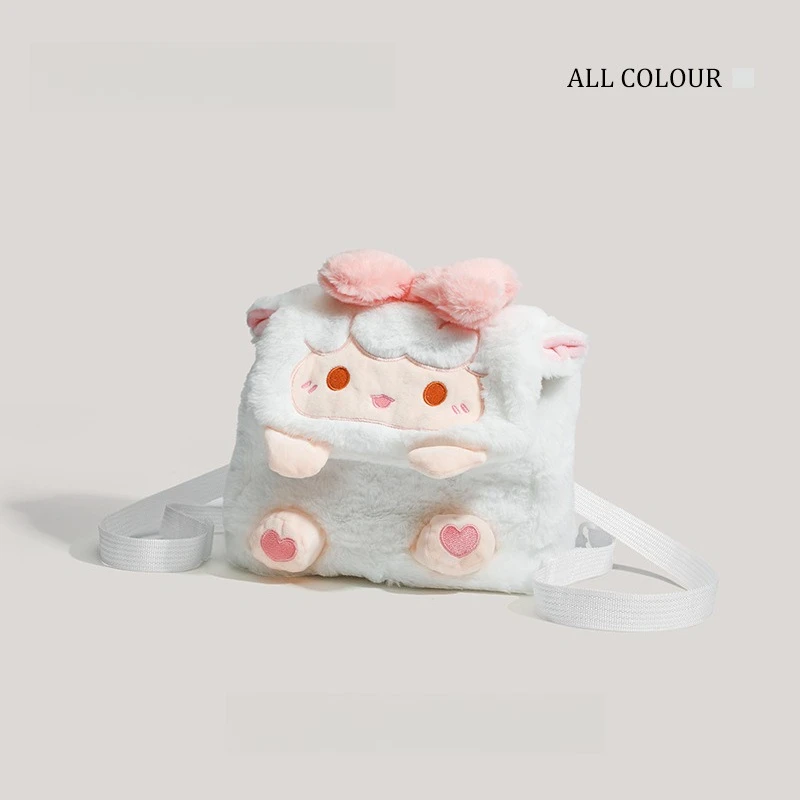 사랑스러운 플러시 양 2웨이 백팩, 변형 가능한 귀여운 양 인형 로리타 가방, 소녀들을 위한 귀여운 미학적 숄더백 선물