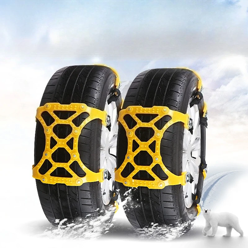 Portable Easy To Mount Emergency Traction Thick Anti-Skid Belt Winter Car Snow Tire Chains Mud Tyre Wheels for Car/SUV/Truck