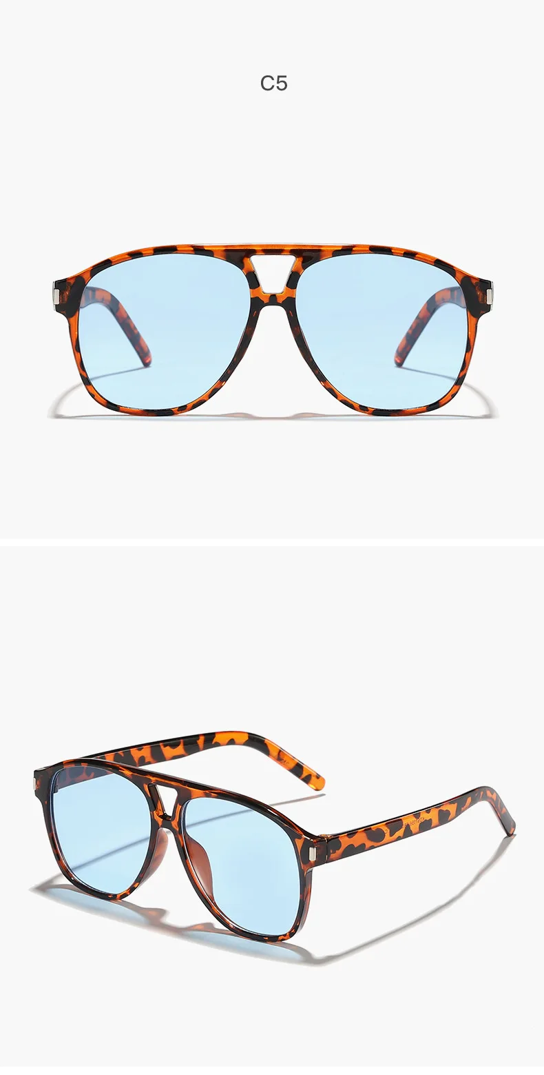 Luxus Marke Designer Großen Rahmen Pilot Sonnenbrille Frauen Für Männer Trend Sonnenbrille Vintage Punk Shades Beliebte Brillen UV400 – Detail 12