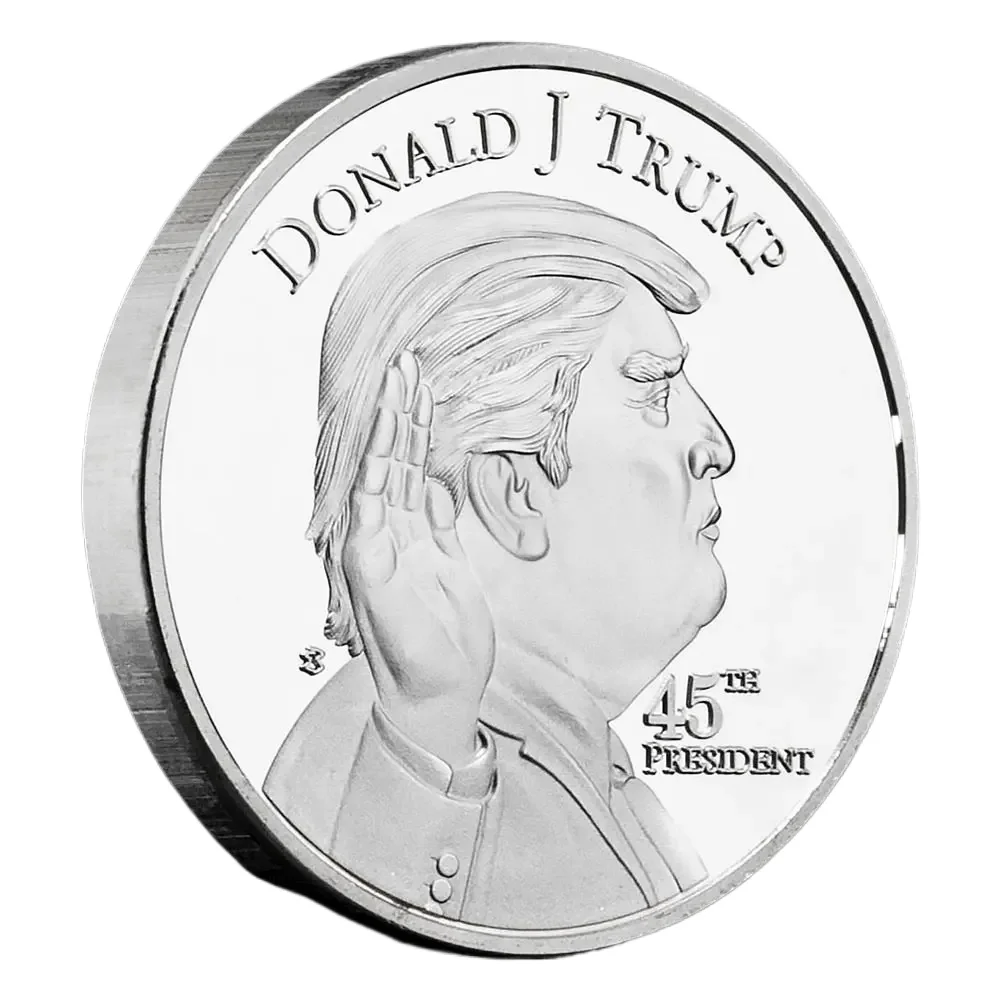 The White House Souvenir Coin 45th President of United States Donald Trump Silvery Plated Commemorative Coins Collectible Gift