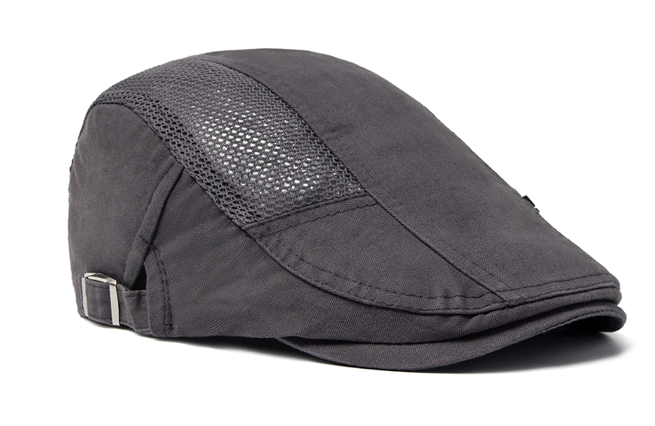 Mesh Cap Baskenmütze Für Männer Mode Brief Label Berets Sommer Baumwolle Atmungsaktive Sonnenblende Frauen Casual Entenschnabel Hut Einstellbar – Detail 5