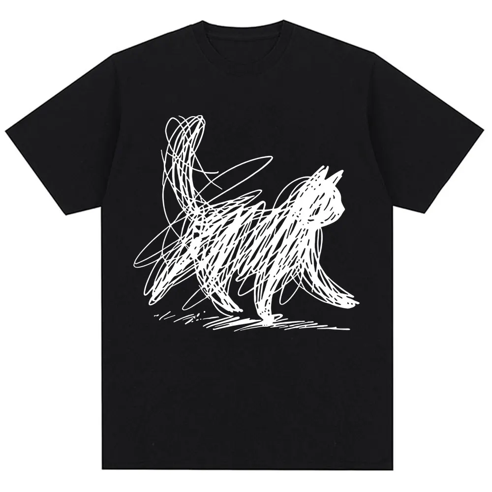 

Забавные футболки с японскими графическими рисунками котиков для мужчин и женщин, модные футболки в стиле Харадзюку с коротким рукавом, оверсайз, из хлопка, повседневные, уличная мода