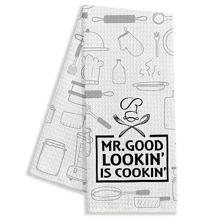 

Mr.Good Looking is Cooking Забавные кухонные полотенца с высказываниями Полотенца для посуды для декора кухни Новый дом Подарок на новоселье Подарок шеф-повара