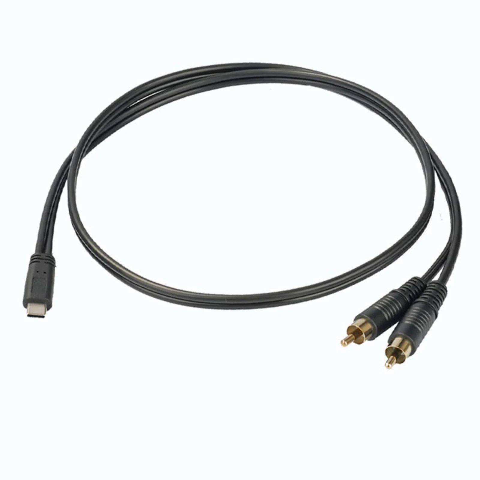 

1pc USB Type-C Male to Dual 2 RCA Male Stereo Audio Converter Y Splitter Cable for Power Amplifier Car Home Theater Speaker