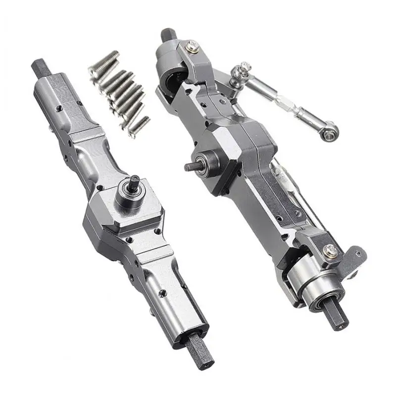 Peças de metal do eixo dianteiro + traseiro de metal para peças de atualização de carro WPL RC