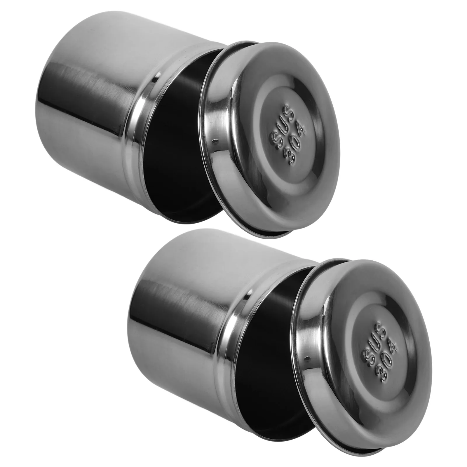 

2Pcs 304 Stainless Steel Ointment Jars 8cm Portable Storage Containers Cotton Gauze Beauty Salon Clinic Home Use Heat