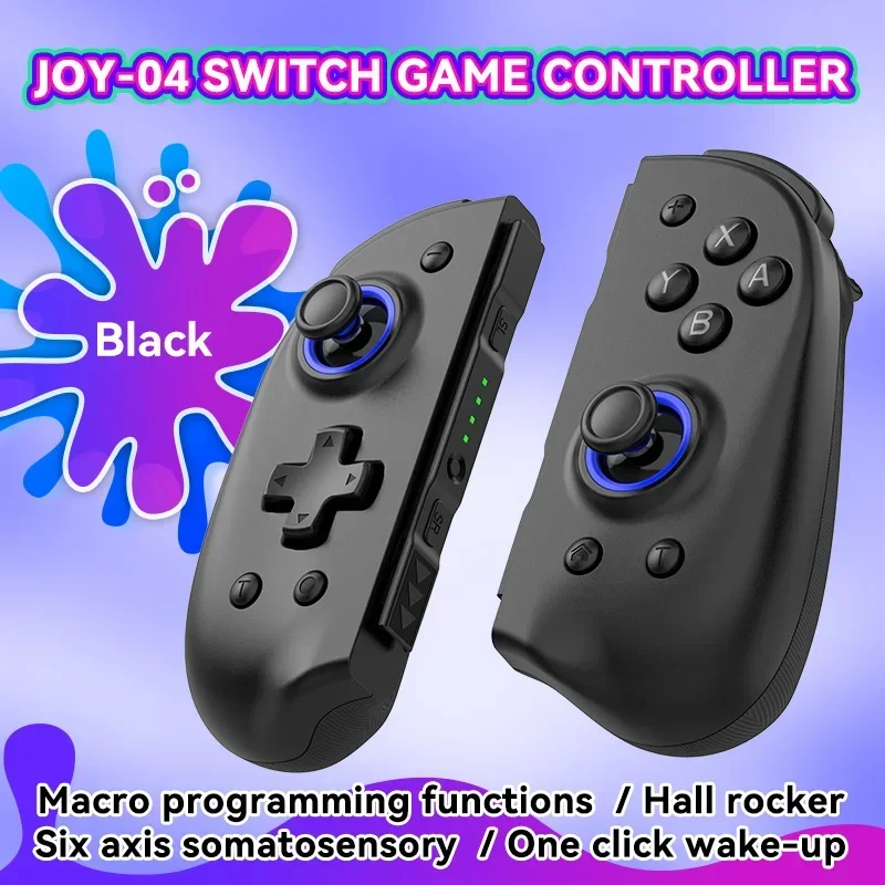 JOY-04 For Nintendo Switch Controller Hall Effect Controller Vibration/6-Axis Gyro/Wake Up Function Joypad(L/R) Gamepad