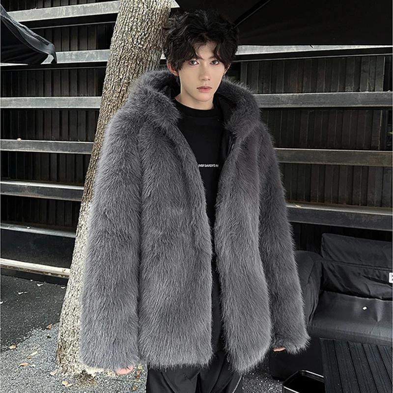 LUZHEN High-quality Imitation Fur Coat Hoodies New In Zipper Stylish Temperament Elegant Warm Windproof Winter Overcoat LZ8113