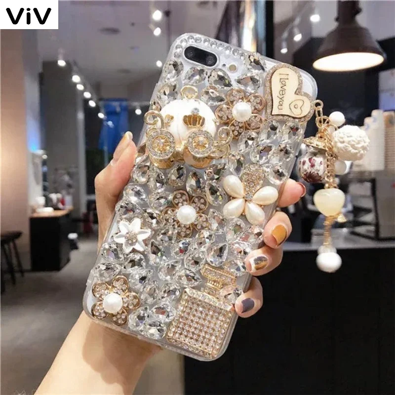 Luxury Bling Diamond Pumpkin Car Soft Phone Case for Samsung Galaxy, S24, S20, S21, FE, S22 Plus, S23 Ultra, Note10, 20Ultra viv