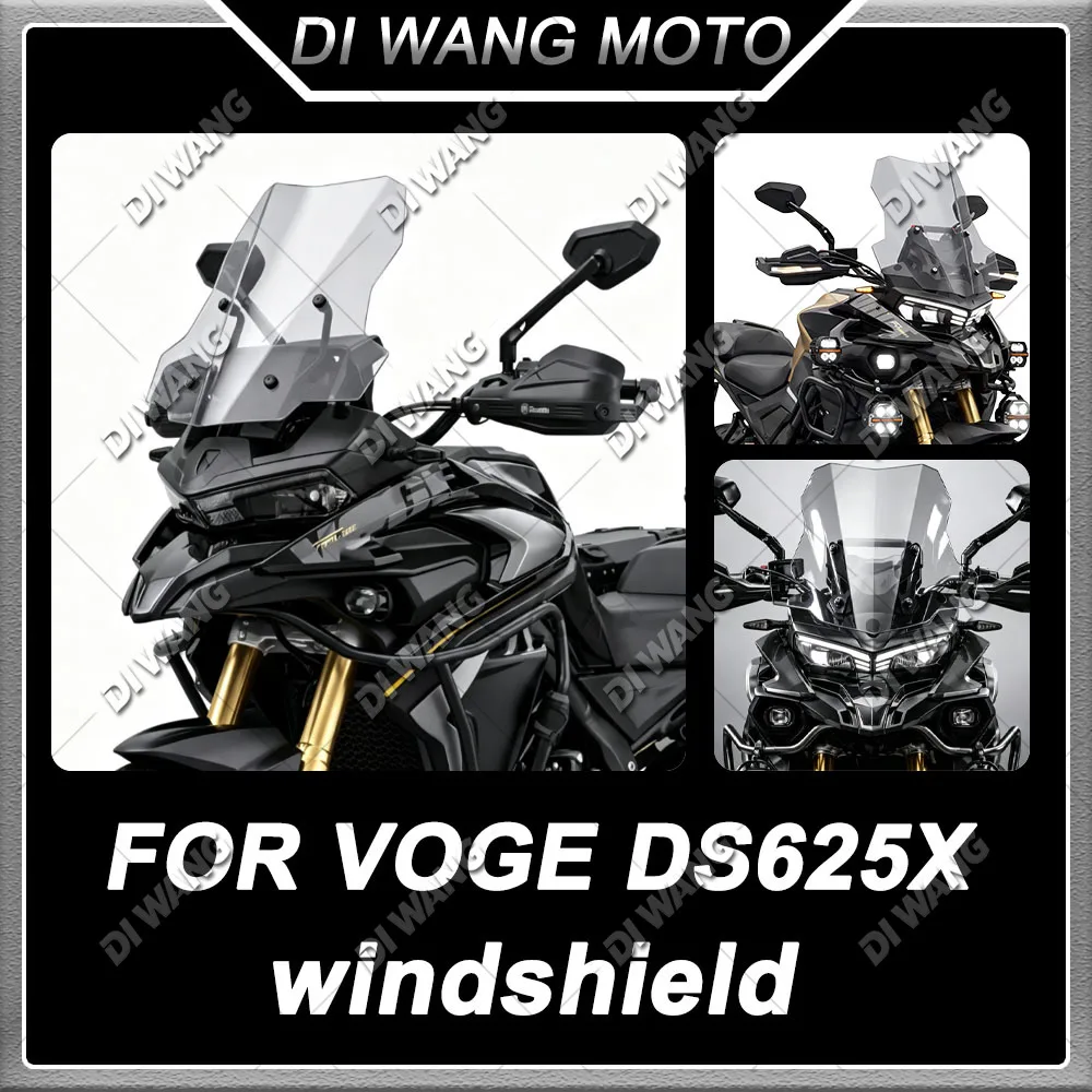 Motorcycle Straight Line Front Windshield Black Smoke Windscreen Modified Accessories Fit For VOGE DS625X VOGE 525X