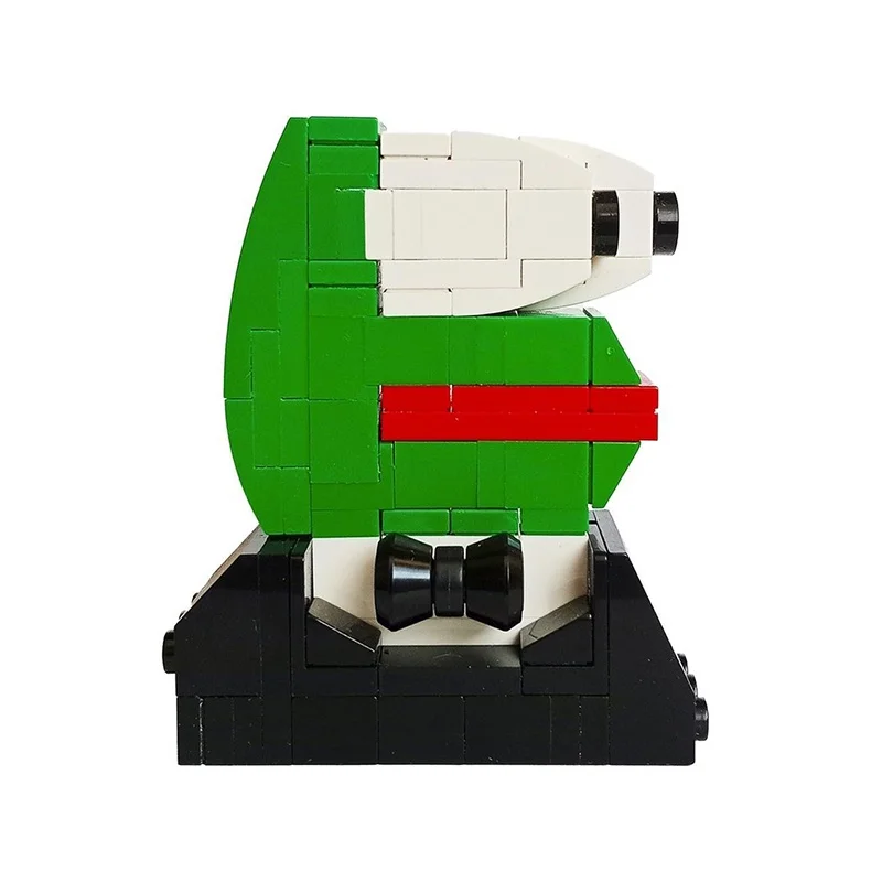 76개 MOC 페페 개구리 아이콘 모델 블록 조립 DIY 창의적인 크리스마스 선물 아이디어 장난감 벽돌 어린이 생일 선물