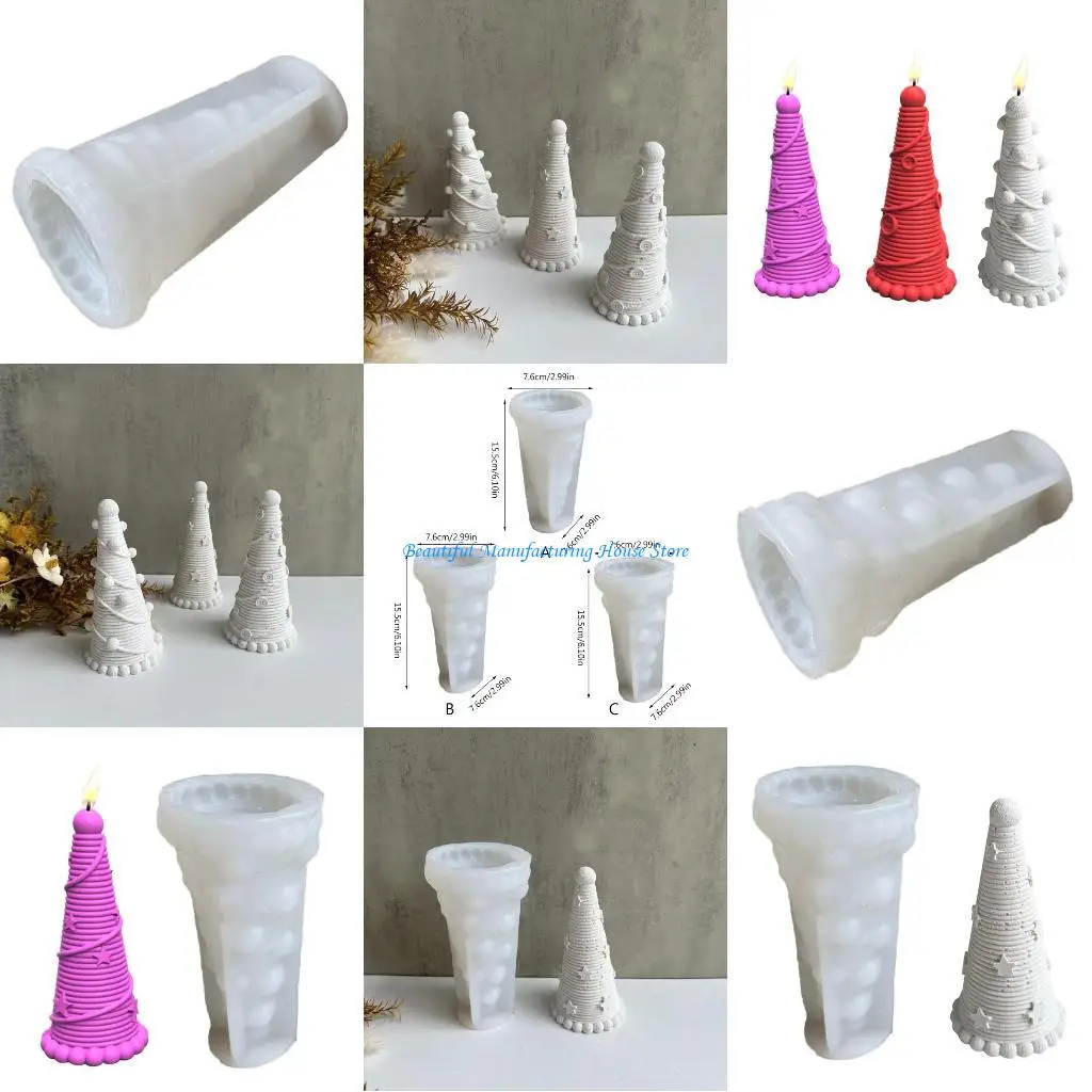 

E56A Diy Crystal Трехмерные елочные украшения Кулон Силиконовая форма