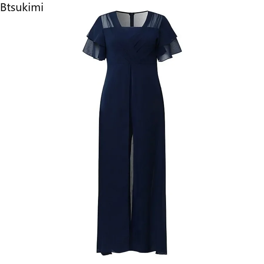 Sommer Hohe Taille Schlank Overalls Büro Damen Fashion Solid Unregelmäßigen Einteilige Overalls Frauen V-ausschnitt Kurzarm Party Strampler