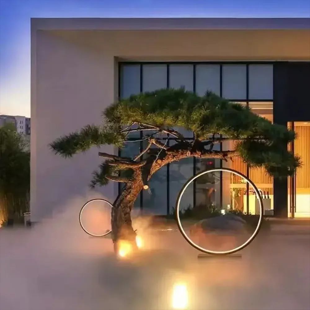 Circular Garden Lamp for Street Creative Wall Sconce Household Circular Lawn Lamp Waterproof LED Lawn Light AC80-265V