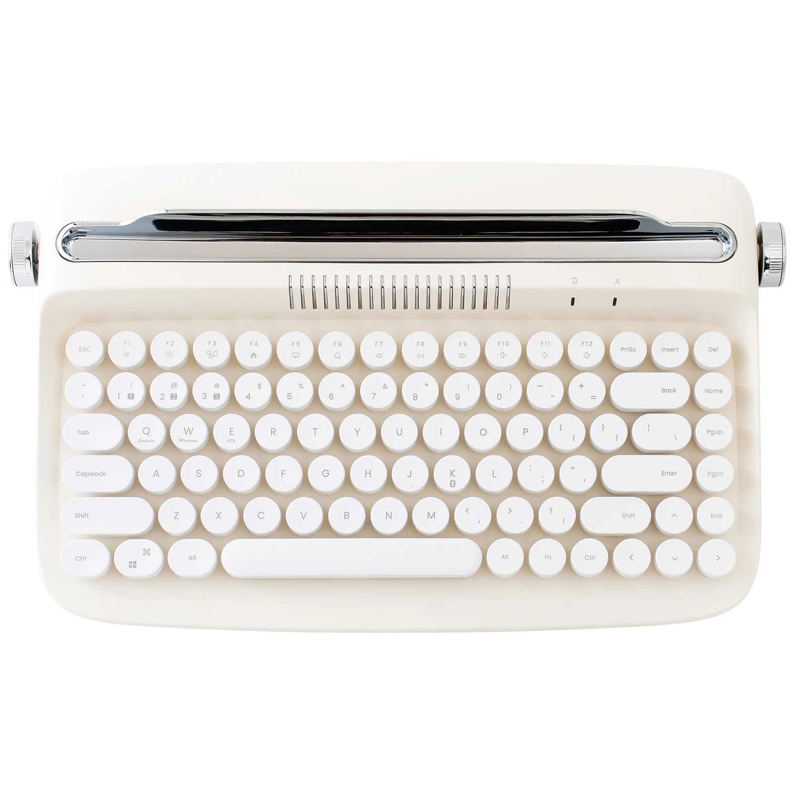 YUNZII ACTTO B303 Ivory Butter Retro Wireless Bluetooth Typewriter Aesthetic Keyboard with Integrated Stand for Multi-Device