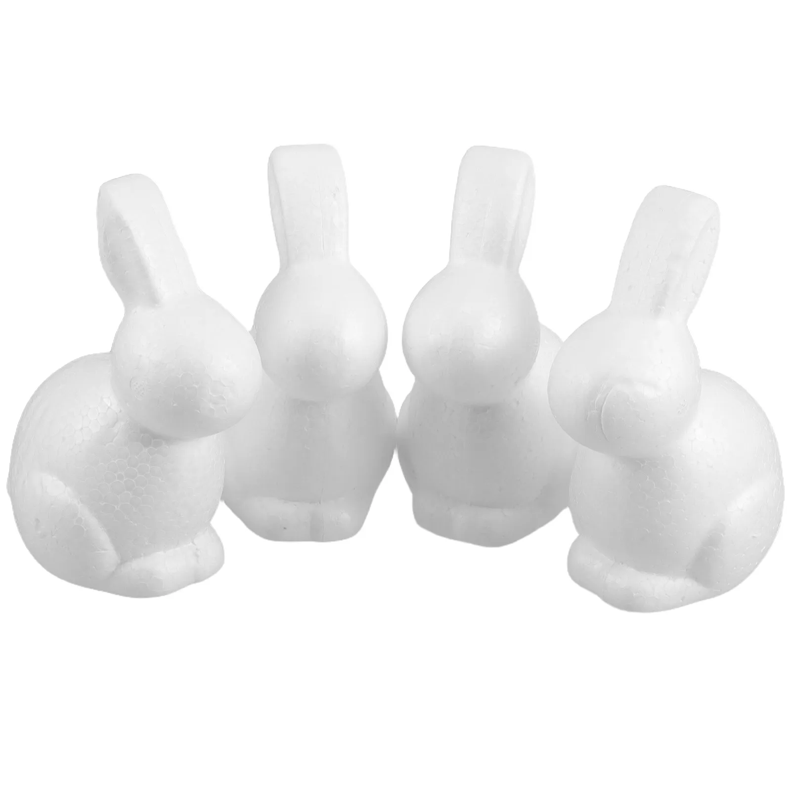 

4Pcs White Polystyrene Foam Bunny Figure 17Cm Smooth Blank Craft Rabbit for DIY Painting Flocking Graffiti Easter Wedding Party
