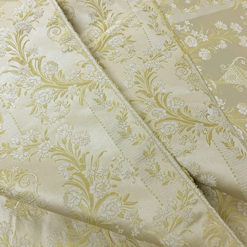 Stile fiore francese viscosa limone Jacquard tessuto tappezzeria divano poltrona mobili in tessuto tessuti interni 140cm vendi al metro