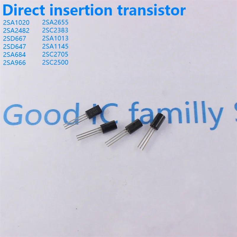 Direct insertion transistor 2SA1020 2SC2482 2SD667 2SB647 2SA684 2SA966 2SC2655 2SC1384 2SC2383 2SA1013 2SA1145 2SC2705 2SC2500