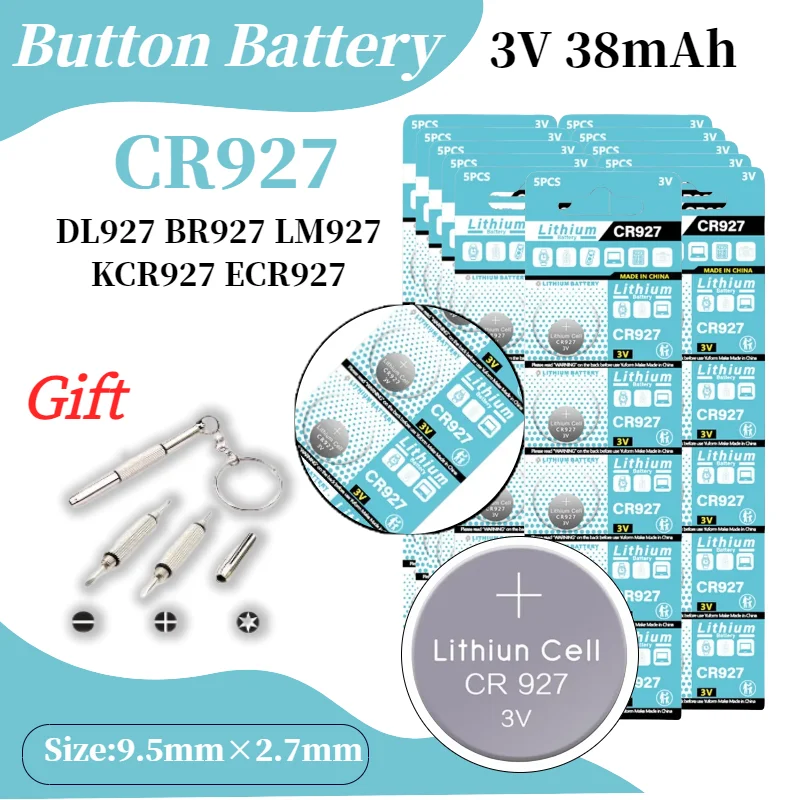 

CR927 Battery 3V Lithium Button Cell for Remote Control, Watch, Toy, Clock, Laser Pointer, Computer Mouse - DL927 / BR927