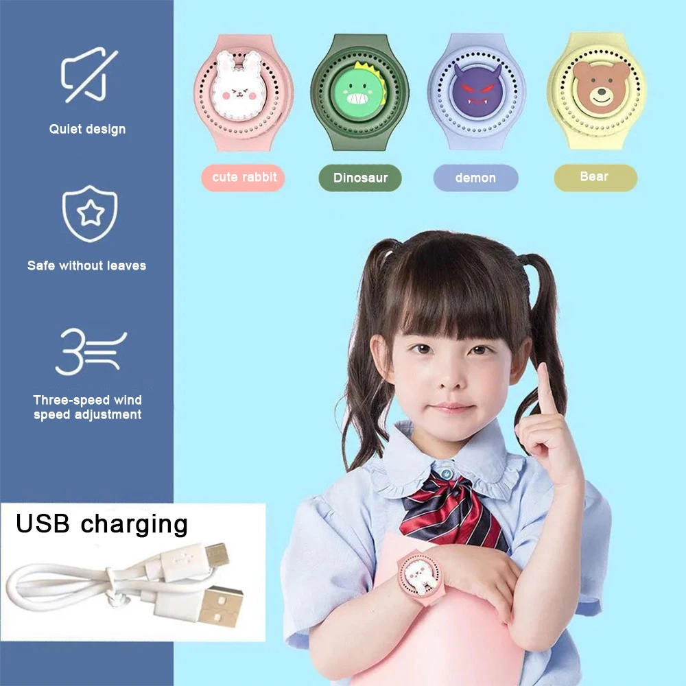 พัดลมไร้ใบพัดสำหรับฤดูร้อนพัดลมพัดลม USB 5V แบบพกพาเงียบ USB ข้อมือพัดลมแบบมือถือพัดลมระบายความร้อนของนักเรียน