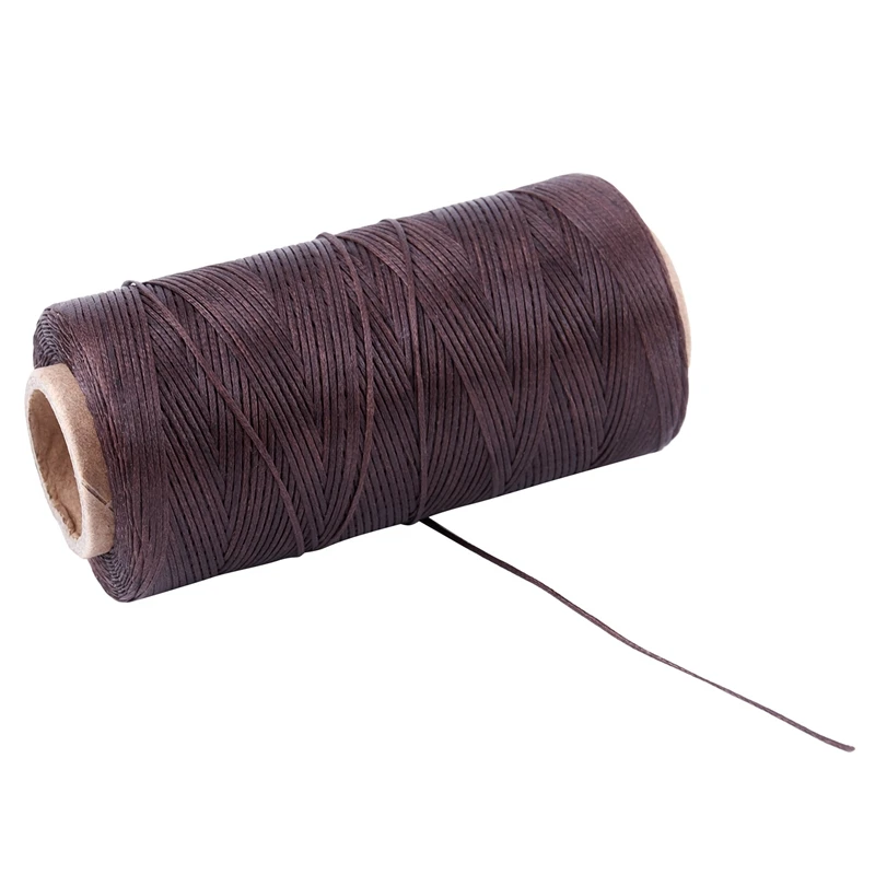 2X 260M 150D 1MM Leather Sewing Waxed Wax Thread Hand Needle Cord Craft DIY New Color:Dark Brown & Gray