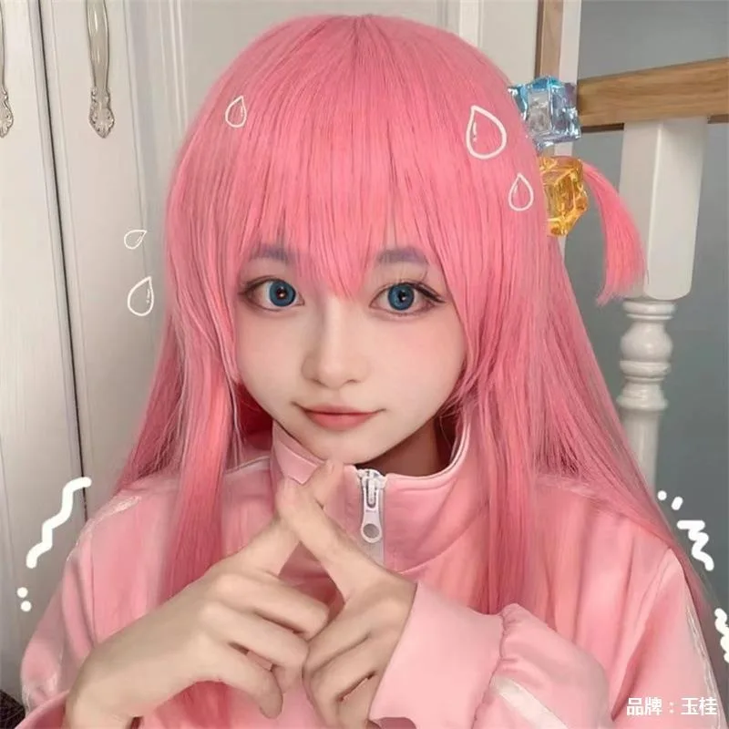 Animation Derivatives Gotoh Hitori Wig Pink Dumb Hair Clip Cosplay Costumes DIY Props Kawaii Exquisite Brithday Gift for Friend