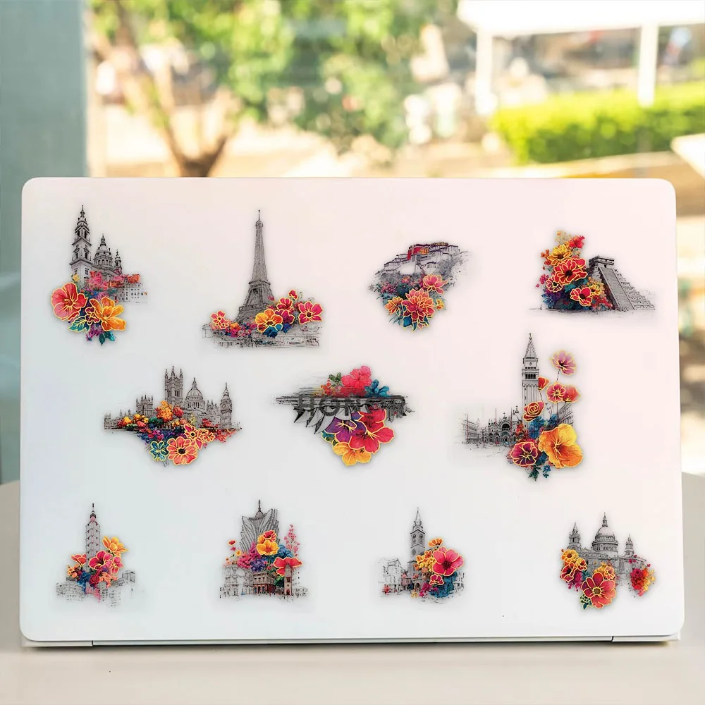 

10/50Pcs Beautiful Flowers Colorful and Gorgeous Retro Stickers for Phone Cases Laptops Water Bottles Suitcase Refrigerator