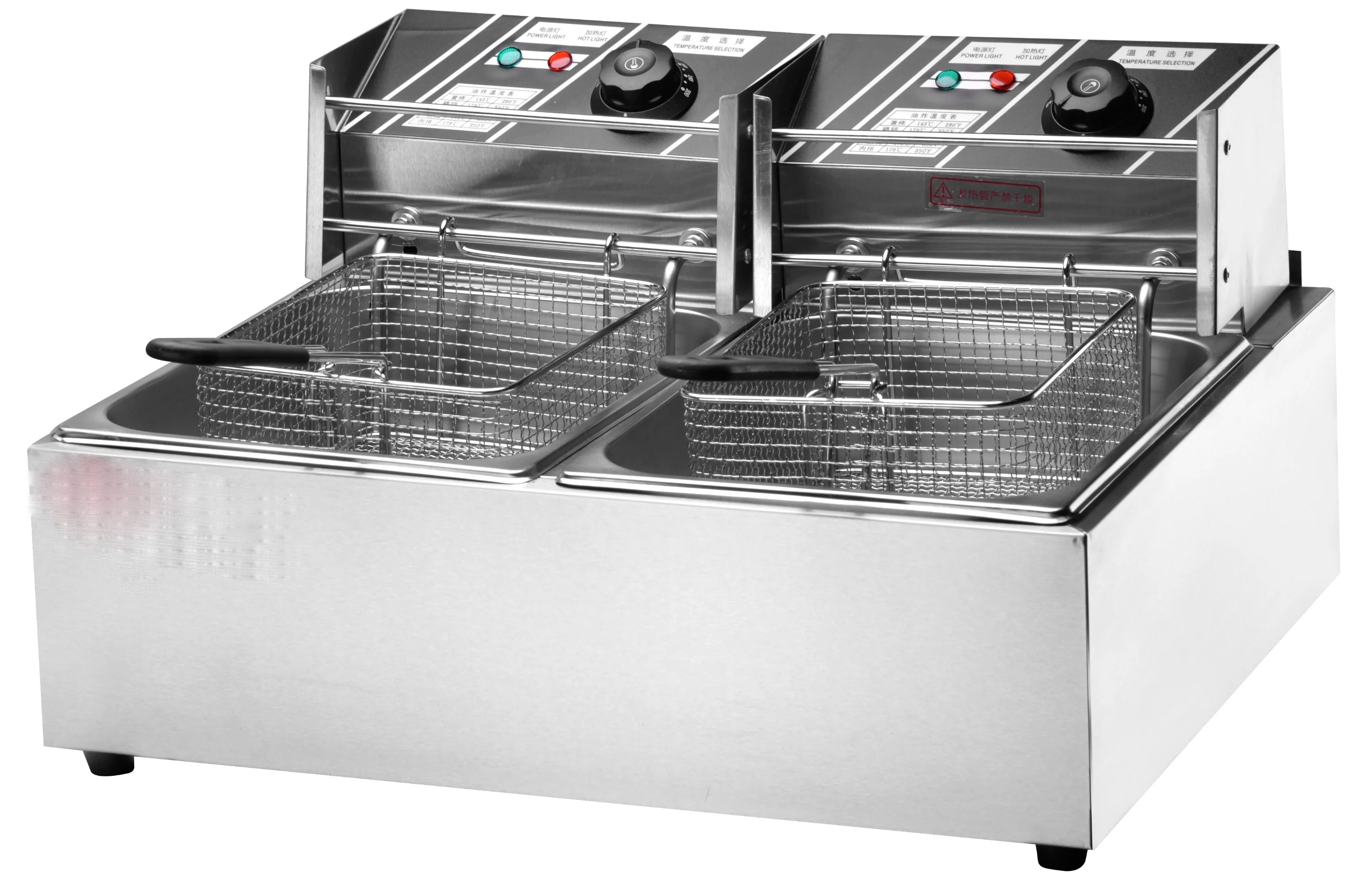 Hot Commercial Factory Price Stainless Steel Hot Sales Counter Top Electric 2-Tank Fryer for Restaurant&